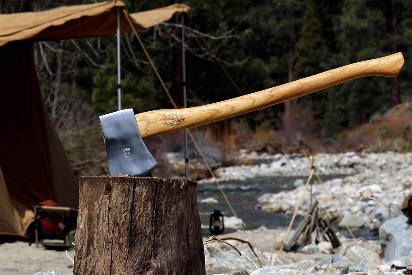 1844 Helko Werk Germany Classic Journeyman Pack Axe - Made in Germany Lightweight and Compact Backpacking Axe and Bushcraft Axe for Camping - Head 1.5 lbs, Handle 20 in. (Journeyman) #11441