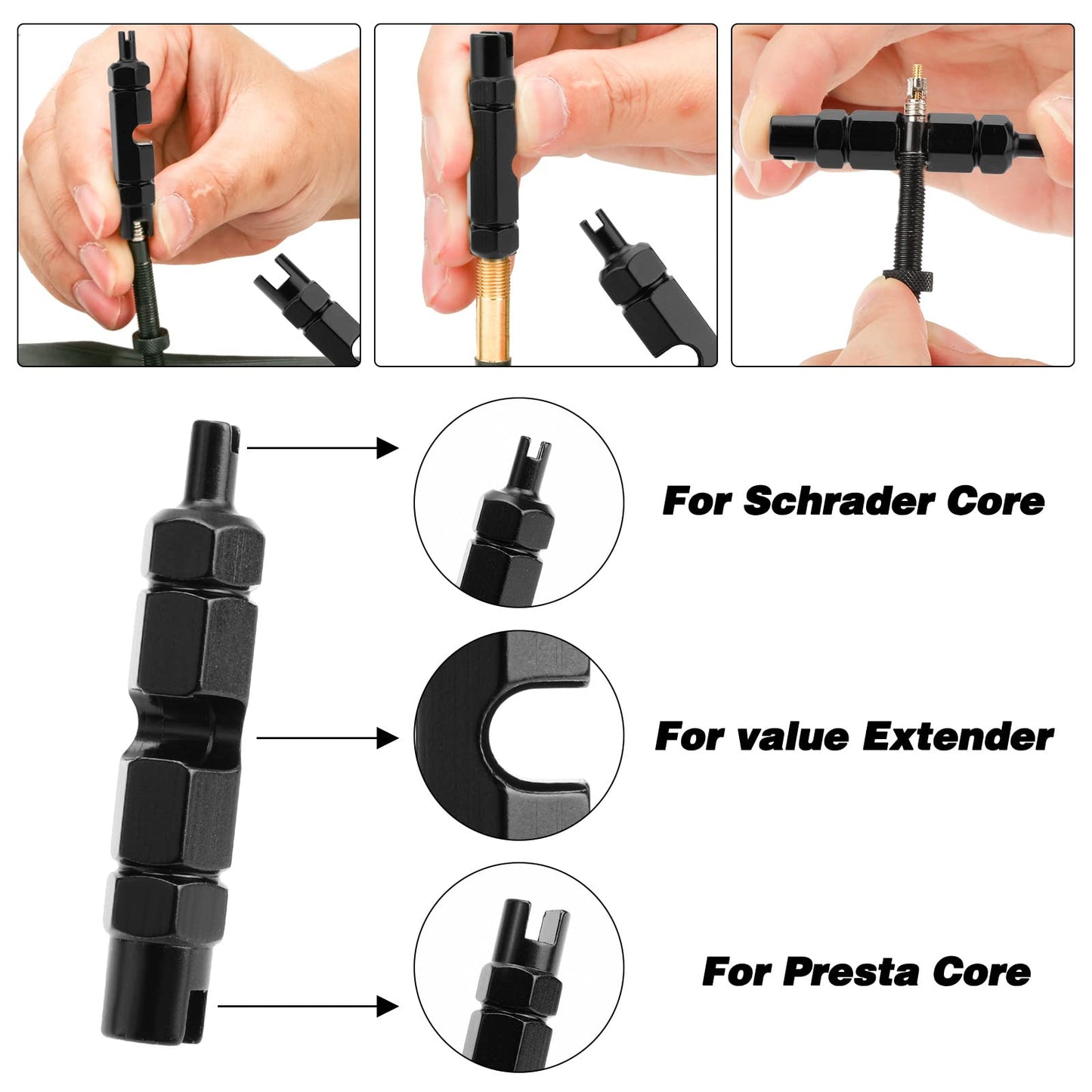 Oumers Bicycle 36PCS Presta Valve Sets, Schrader Adapter, 2-in-1 Presta Valve Core Tool, Portable Storage Box