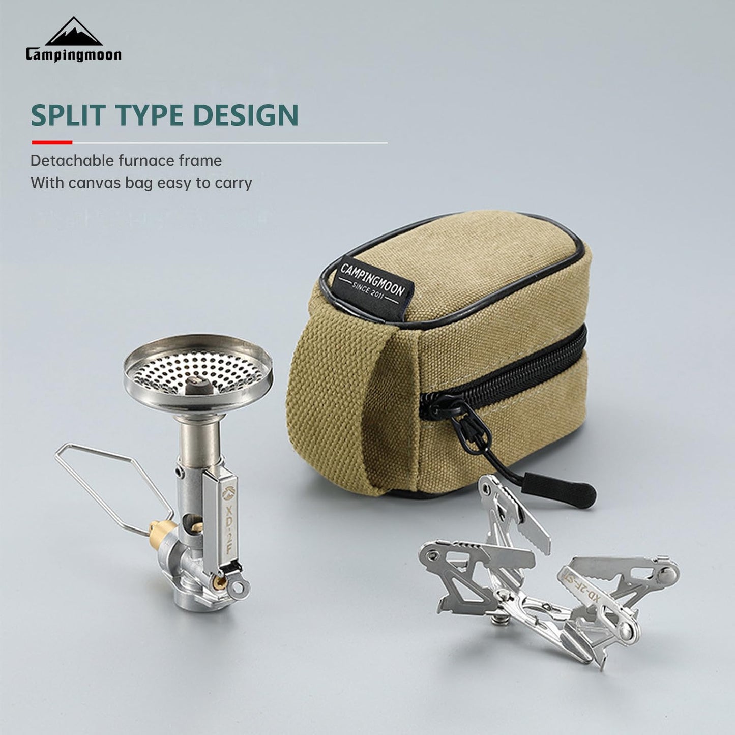 Campingmoon Portable Camping Gas Stove Ultralight Backpacking Stove With 4-Flex Outdoor Hiking Gear (XD-2F(With Igniter))