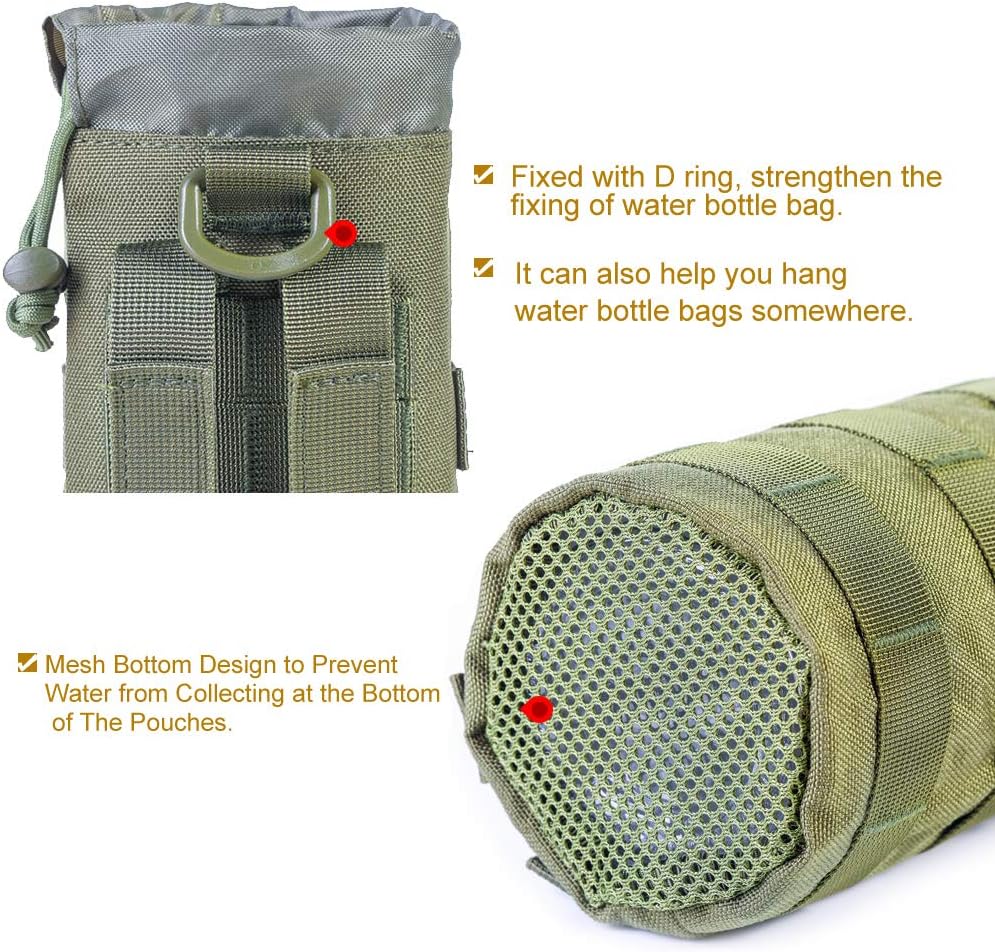 Upgraded Tactical Water Bottle Holder | Molle Pouch for Travel & Hydration