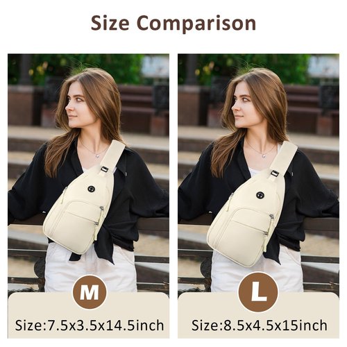 Tuwubi Crossbody Bags for Women Trendy,Sling Bag for Men with Adjustable Shoulder,Travel Essentials Backpack Suitable for Sports Running Traveling Hiking(Beige,Large)