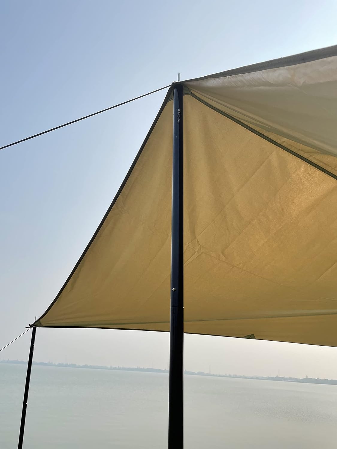 Sutekus Camping Tarp Rain Fly Tarp Waterproof Tent Tarp Lightweight Ripstop Fabric 12FT Extra Large Tarp (Khaki)