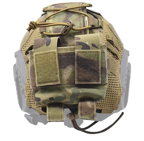 Tactical Fast Helmet Cover and Battery Pouch Counterweight Pouch Fit Size M/L Fast PJ BJ MH Helmet (CP)