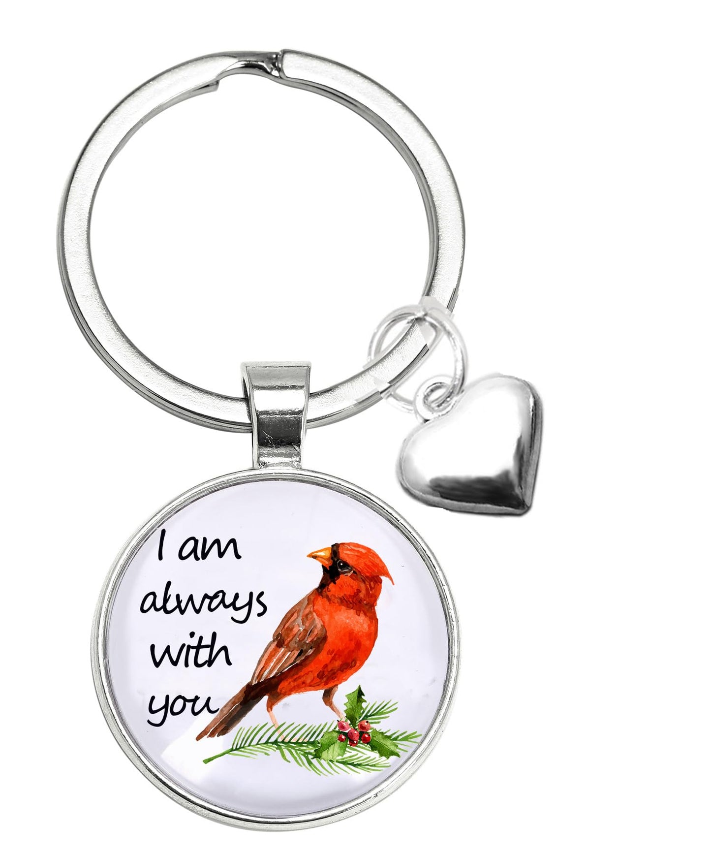 10 Set Cardinal Keychain Bulk Metal Red Bird Cardinal Key I Am with You Always Poem Cards White Organza Bags Funeral Gifts Grief Gifts Sympathy Gifts for Condolence Remembrance Bereavement