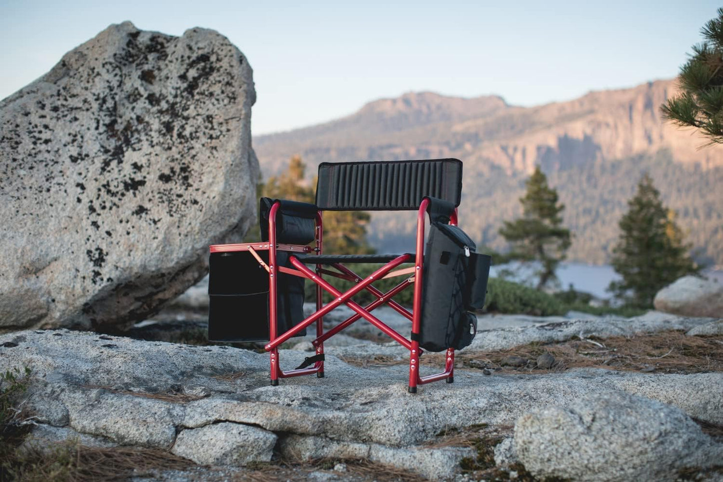PICNIC TIME NCAA Oklahoma State Cowboys Fusion Camping Chair with Side Table and Soft Cooler - Beach Chair for Adults - Lawn Chair