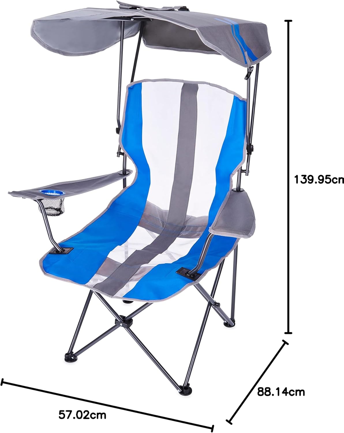 Kelsyus Original Foldable Canopy Chair for Camping, Tailgates, and Outdoor Events, Grey/Red
