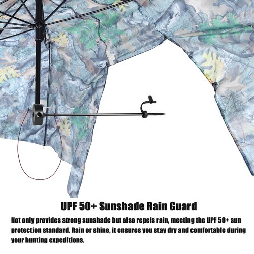 UIIHUNT Tree Stand Hunting Umbrella: Portable Treestand Umbrella, 57" Wide Weather-Resistant Camo Tree Umbrella for Tree Stand, Quick Set, Durable & Easy-to-Install, Hunting Gear and Accessories