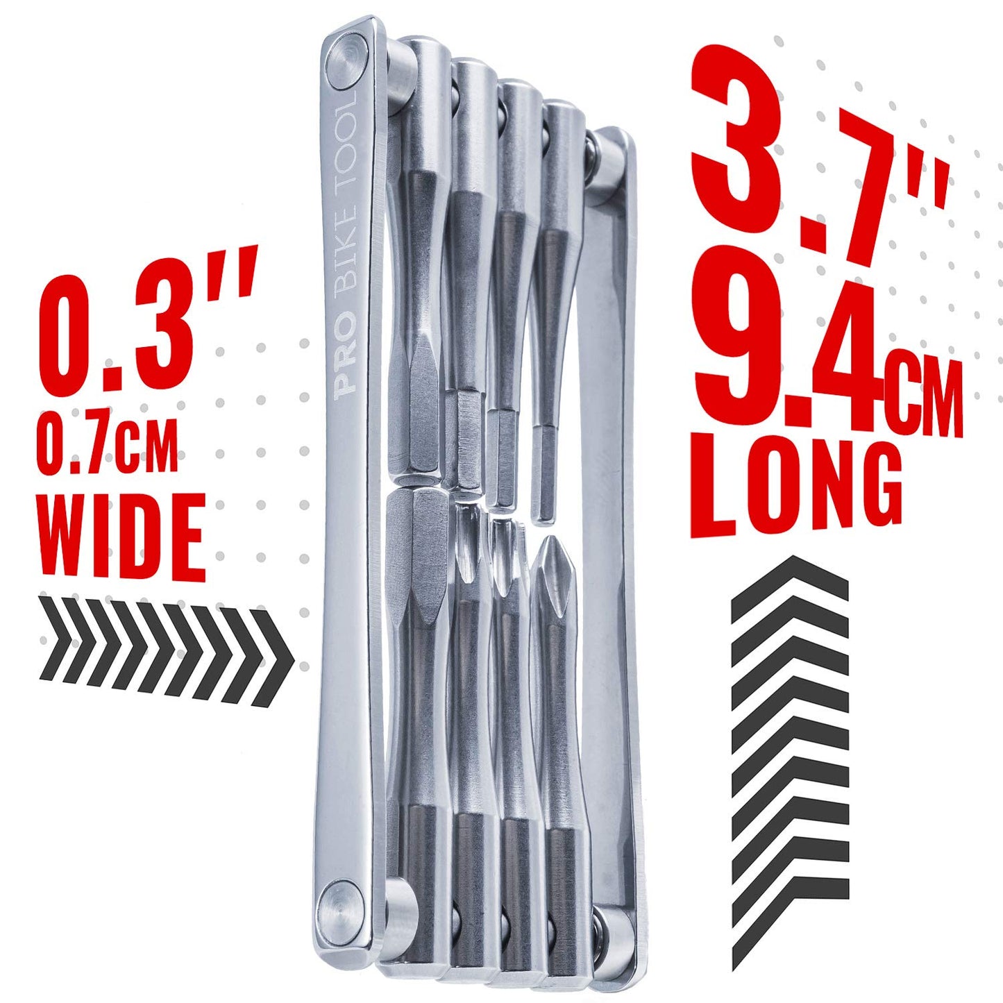 PRO BIKE TOOL Bicycle Multitool - Reliable, Compact and Lightweight Repair Kit for Road and Mountain Bikes - Strong Full Stainless Steel, No Rust, Long Leverage multi-functional Tools, Includes Bag