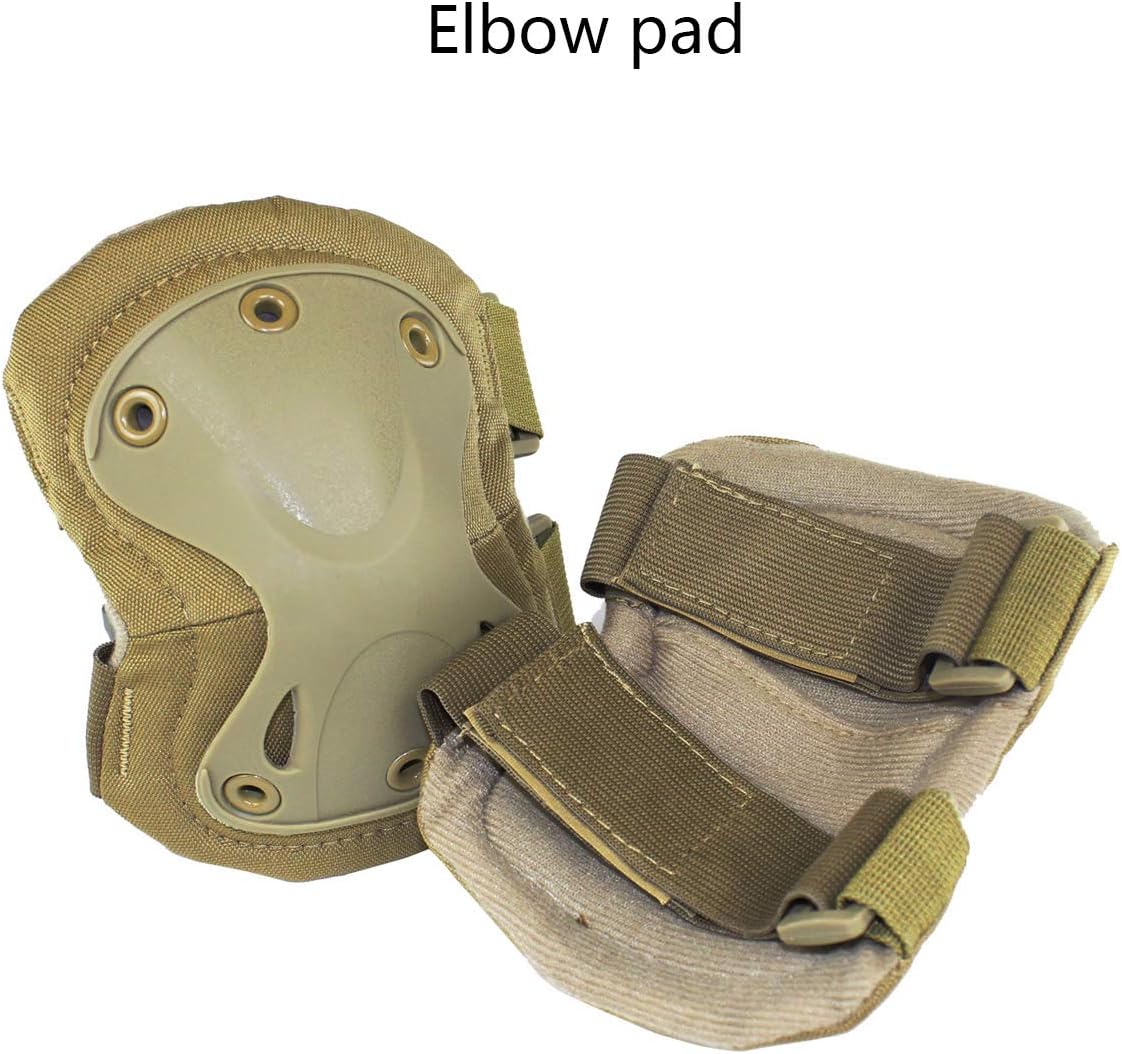 AOUTACC Tactical Combat Knee & Elbow Protective Pads Set for Outdoor CS Paintball Game Cycling Safety Skateboarding Gear Skates Knee Protection Guard Pads