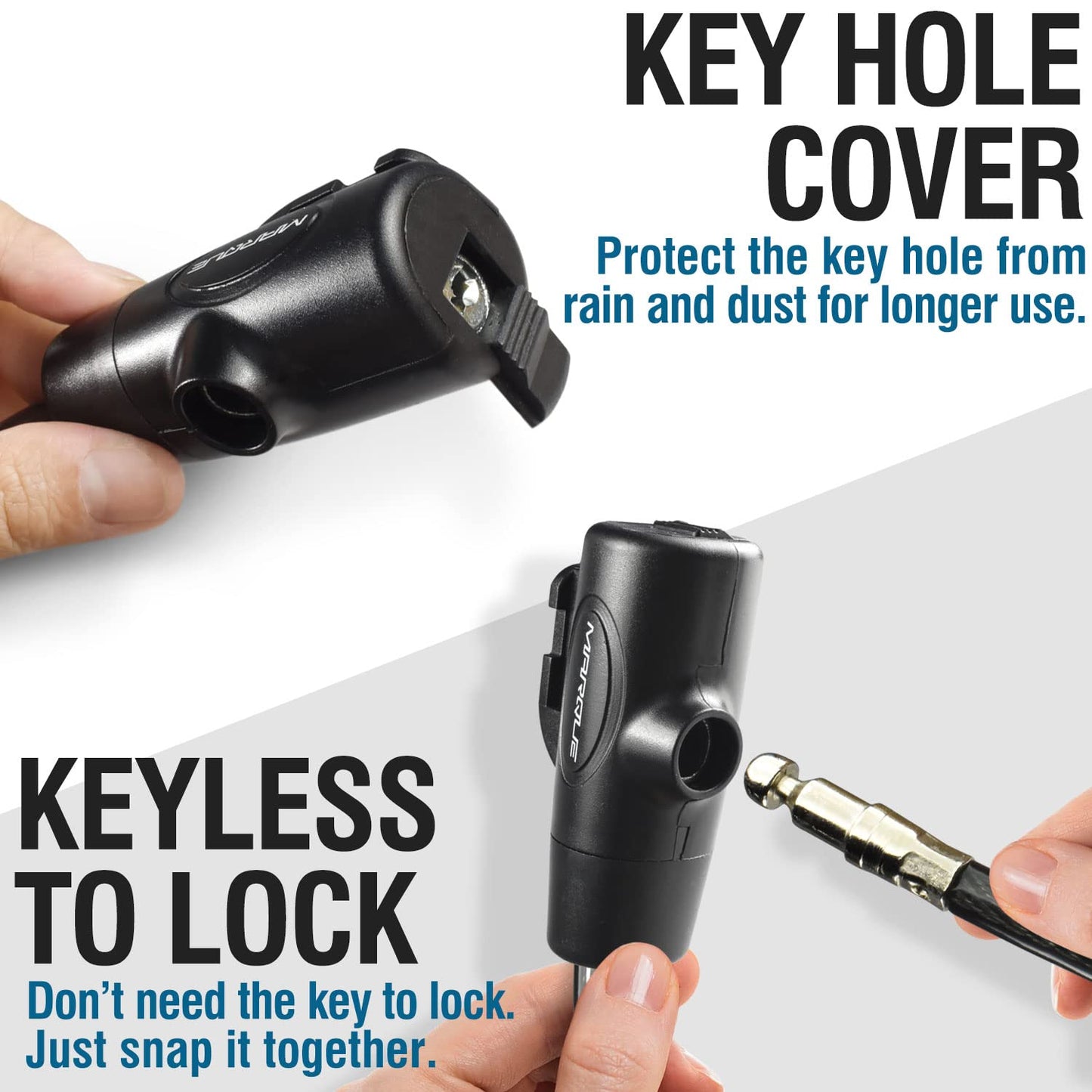 MARQUE Bike Lock with Key – 4FT 3/8” Straight Cable Locks with Keys, Anti-Theft Security Cable for Bicycles, Scooters, Kayaks, Paddle Boards, Gates