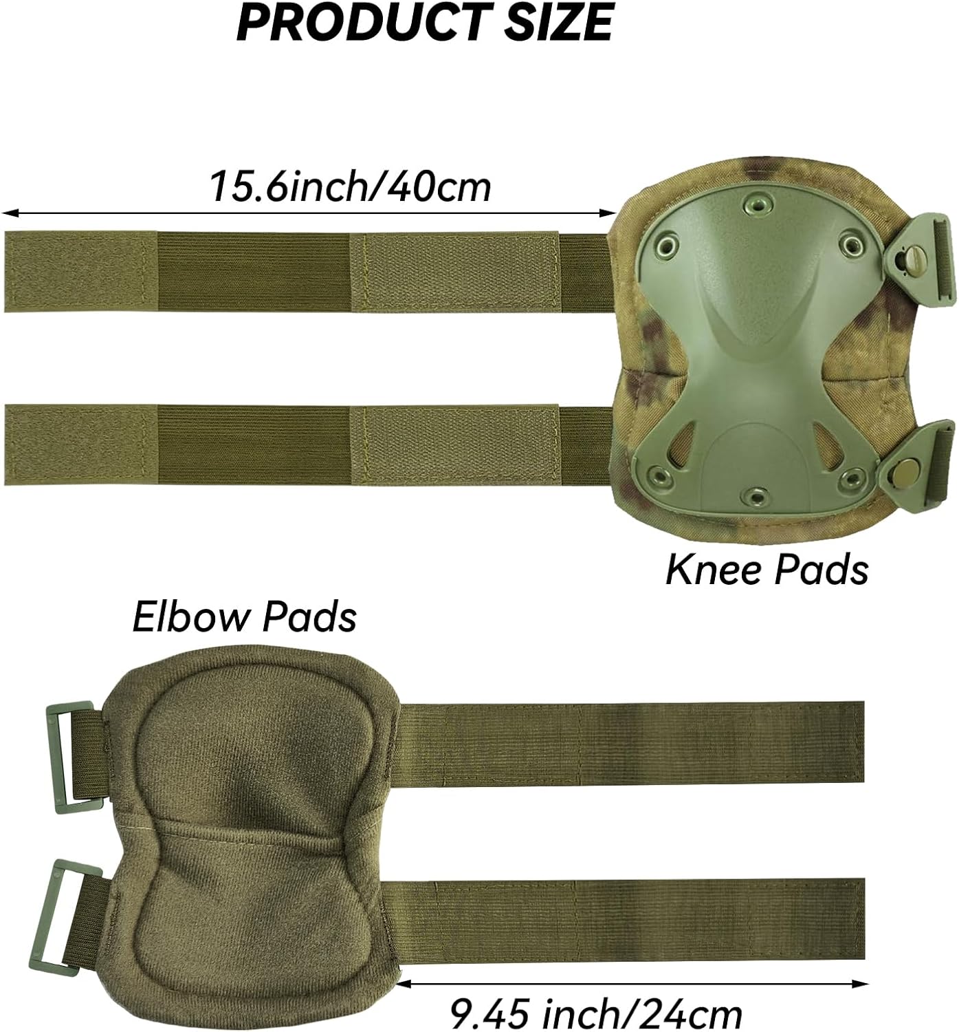 AOUTACC Tactical Combat Knee & Elbow Protective Pads Set for Outdoor CS Paintball Game Cycling Safety Skateboarding Gear Skates Knee Protection Guard Pads