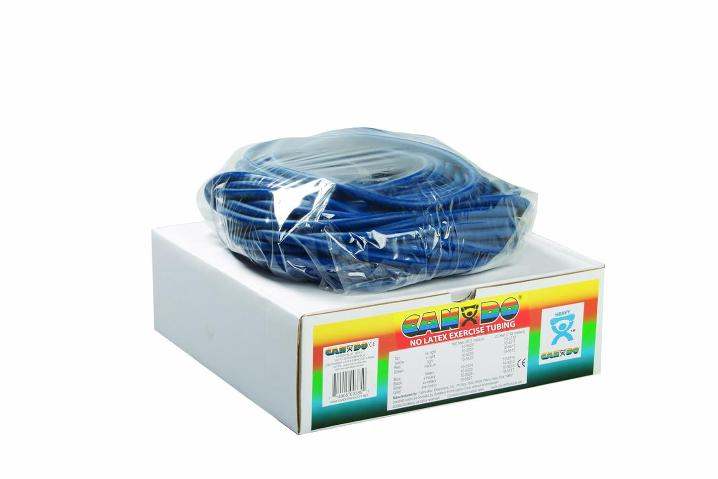 Cando 10-5723 Green Latex-Free Exercise Tubing, Medium Resistance, 100' Length