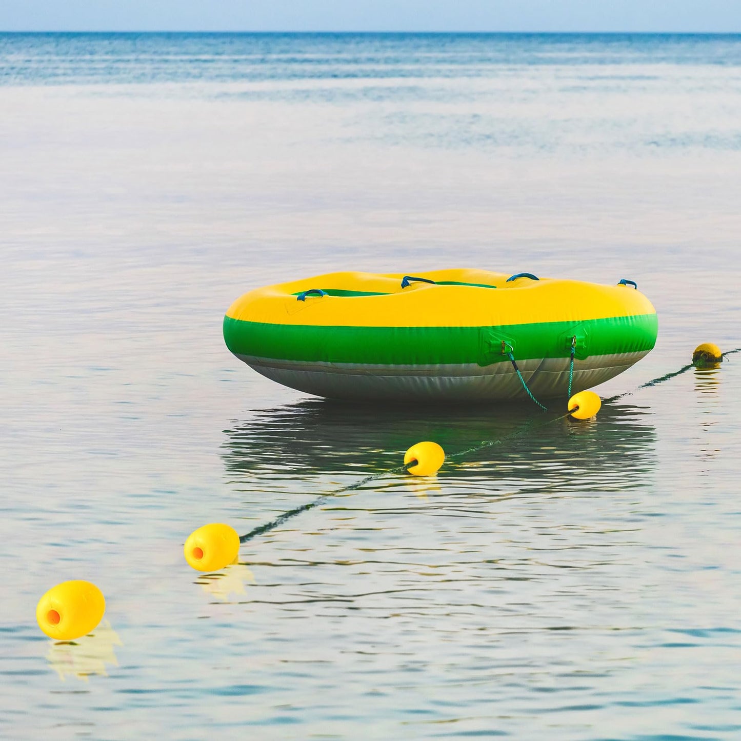 Poen 6 Pcs Buoys Float Rope Floats Marine, 4" x 3", 4/5" Hole Deep Water Fishing Marker Buoys Anchor for Boat Swimming Pool Kayak Trail Dock Crabbing Skiing Marine, Yellow