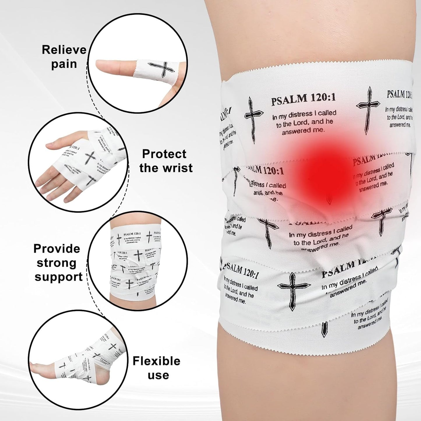 Christian Athletic Tape | 2 Pcs Cotton Sports Wrap 2in x 23ft | White