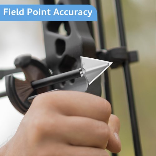 Bombrooster Hunting Broadheads with 3 Fixed Blade 100 Grain Screw-in Archery Broadheads Compatible with Crossbows,Recurve and Compound Bows (Silver-2, 100 Grain)