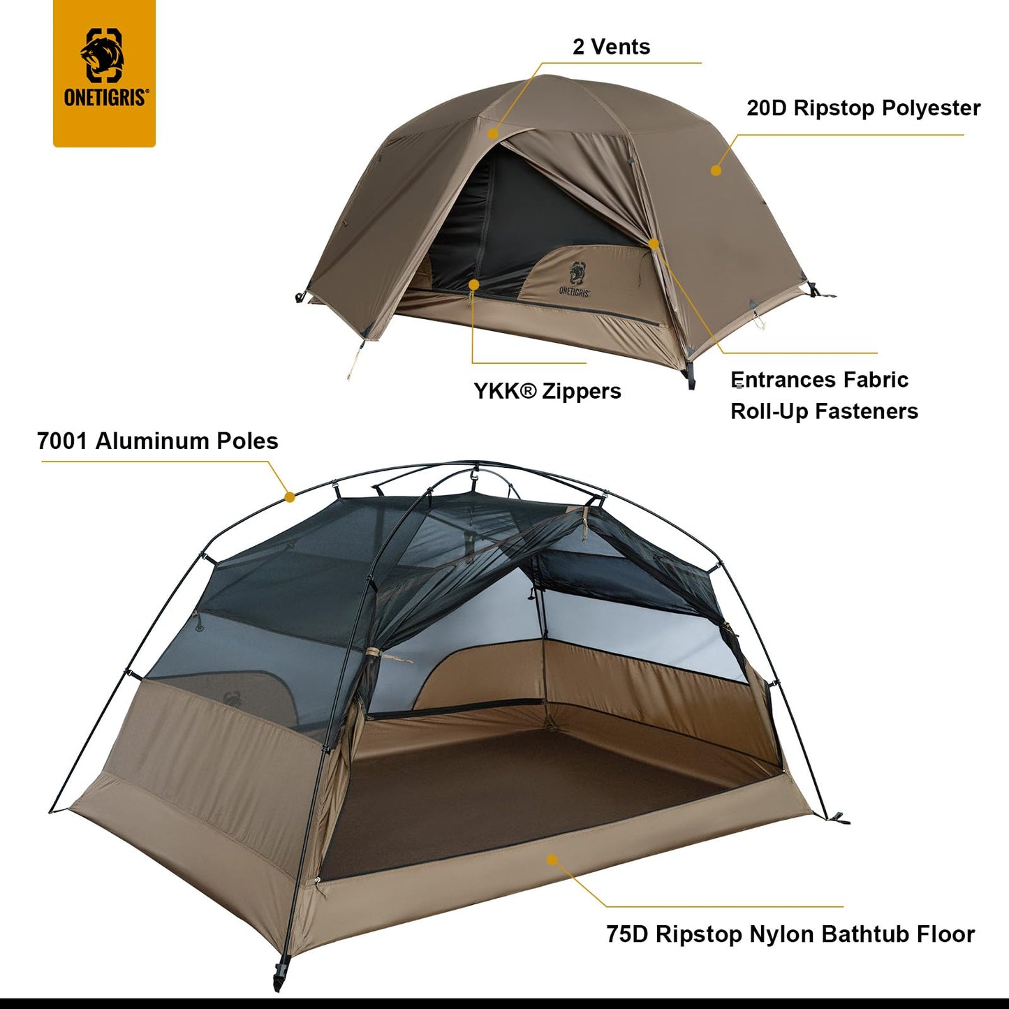OneTigris Cosmitto Tent and 2 Person Footprint Combo