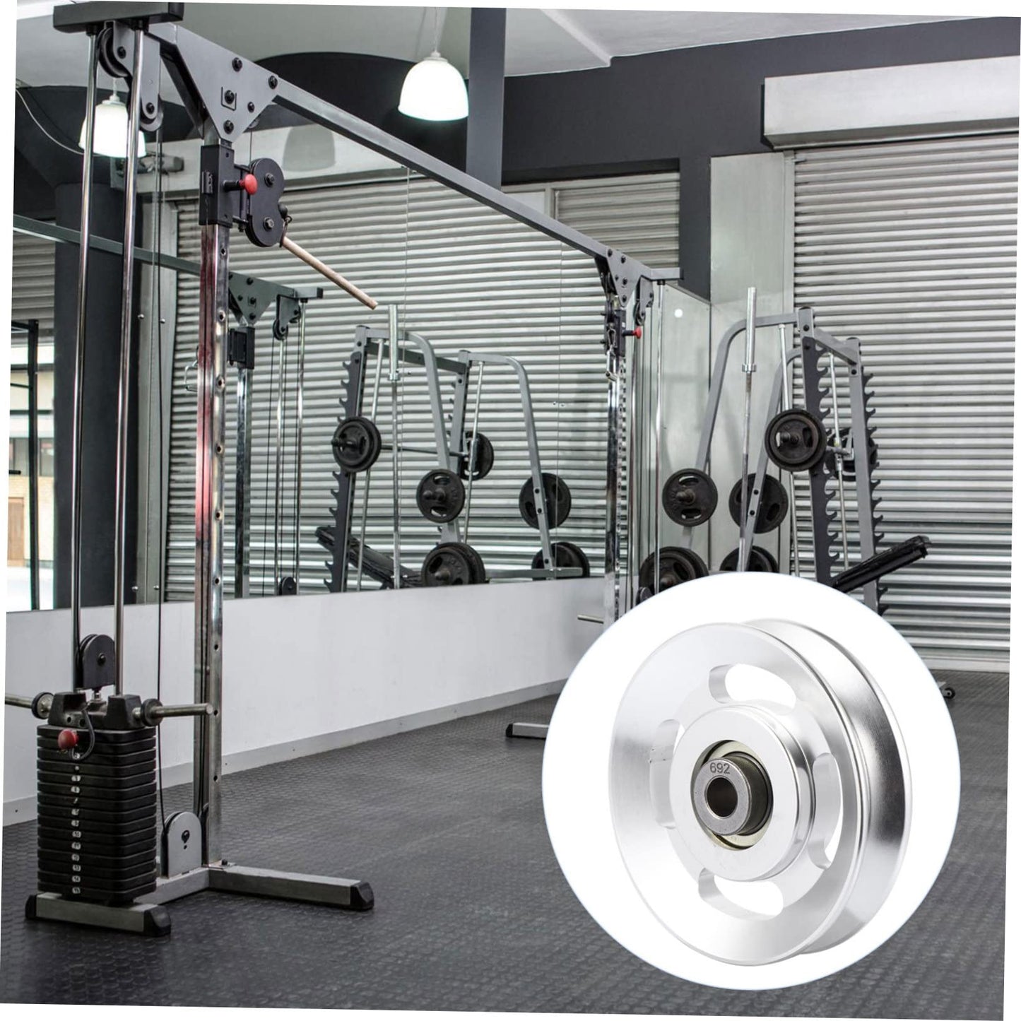 BESPORTBLE Aluminum Alloy Pulley Gym Machines for Home Ball Bearings Wheel Bearings Aluminum Pulleys for Gym Bearing Pulley Universal Bearing Pulley Wheel Silver Wire Rope Fitness Universal