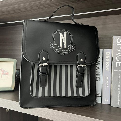 HEYIYI Gothic Backpack Black Faux Leather