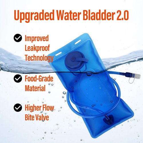 TFO Hydration Backpack 12L with Water Bladder 2L Hiking Water Backpack Women Men Hydration Pack Insulated Lightweight Day Hydropack with Storage for Hiking, Biking, Running (Green)