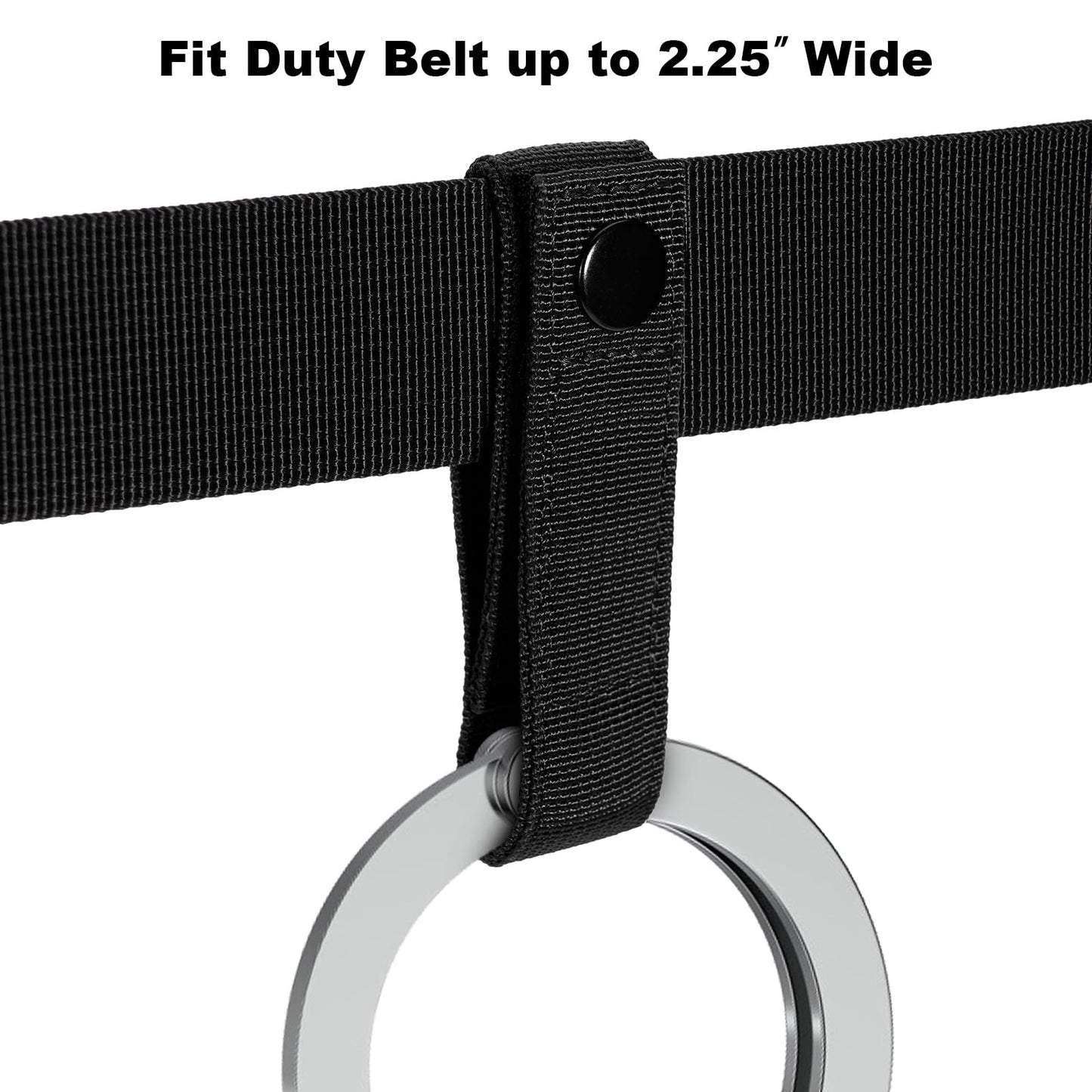 KENOBEE 2-Pack Handcuff Strap Holder with Snap Closure for Duty Belt, Nylon Belt Keeper Quick-Release Clip Hook for ASP Handcuff,Law Enforcement Police Accessories