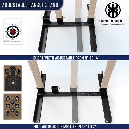 KNINE OUTDOORS Shooting Target Stand for Outdoors, Durable Paper Target Holder with Stable Adjustable Base for Paper Shooting Targets Cardboard Silhouette, with 50 Pack Cardboard Target 2 Pack