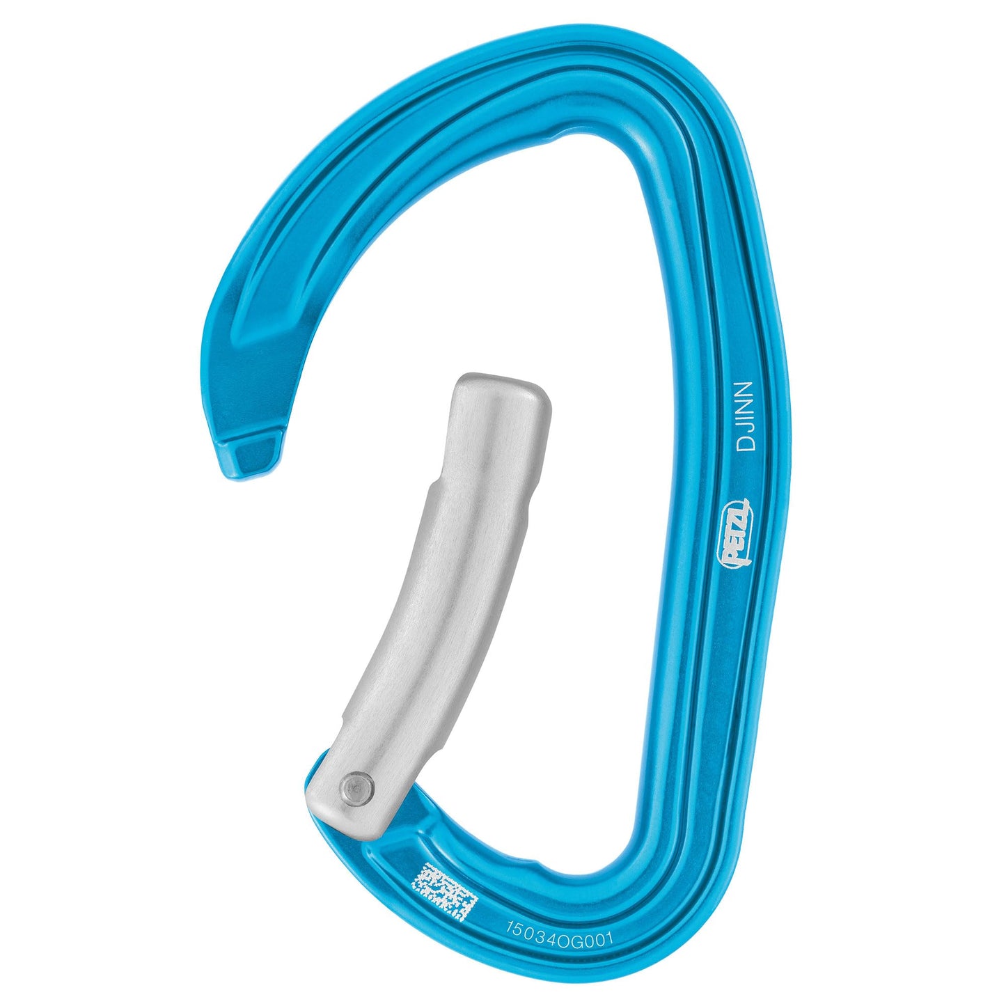 Petzl DJINN Carabiner - Durable, Lightweight Carabiner for Rock Climbing - Blue - Bent Gate
