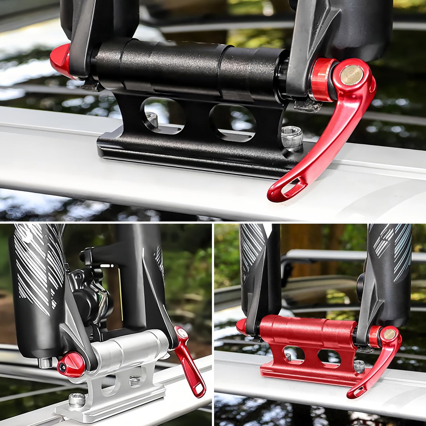 kingsea Versatile Bike Block, Thru AXLE (15x110 5x100 12x100 15x100) - Bicycle Truck Bed/Storage - Aluminum Alloy Bicycle Front Fork,Quick Release Fork for Truck, Trailer, Bikes, Red