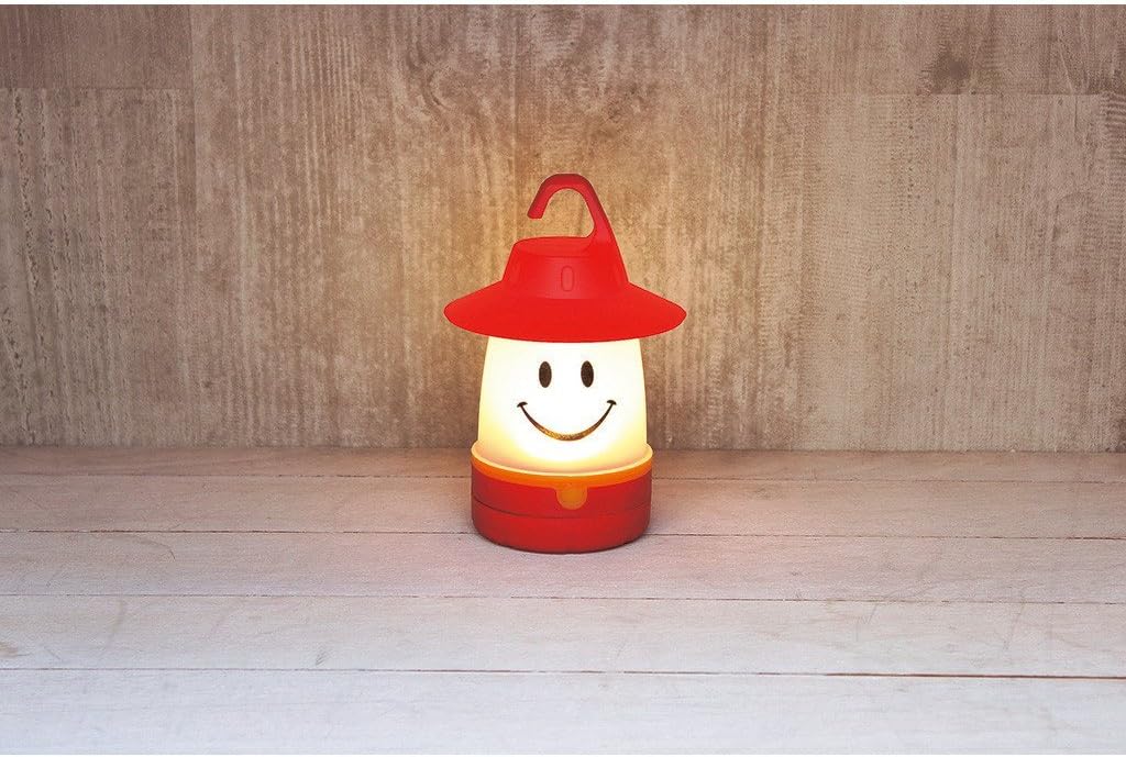 Smile LED Lantern: Portable Night Light Camping Lantern For Kids (Hibiscus),Red