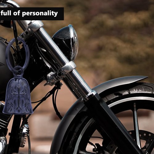 Motorcycle for Bells - Motorcycle Angel Bell for Men Women,Bell Biker Accessory,Guard Riding Safety (Eagle) (I Need You) (Cross Wing) (Black)