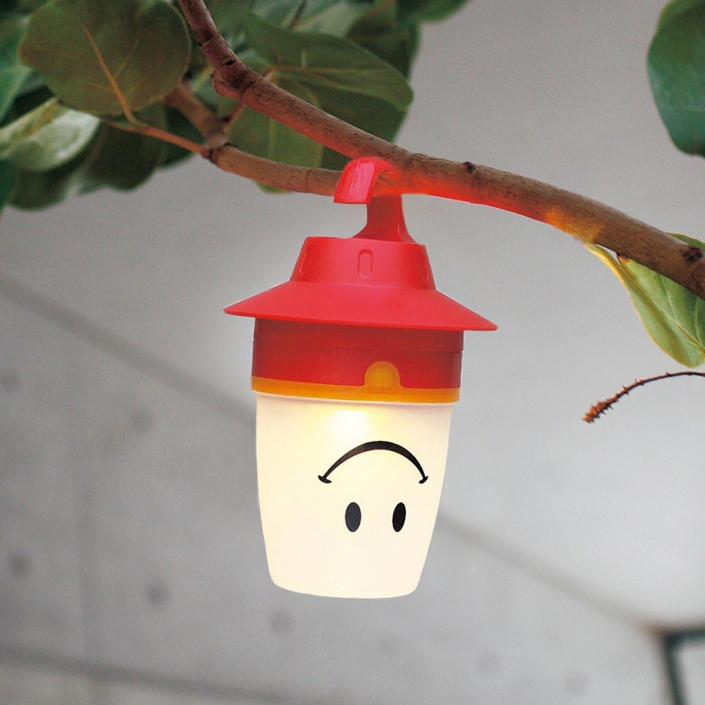 Smile LED Lantern: Portable Night Light Camping Lantern For Kids (Hibiscus),Red