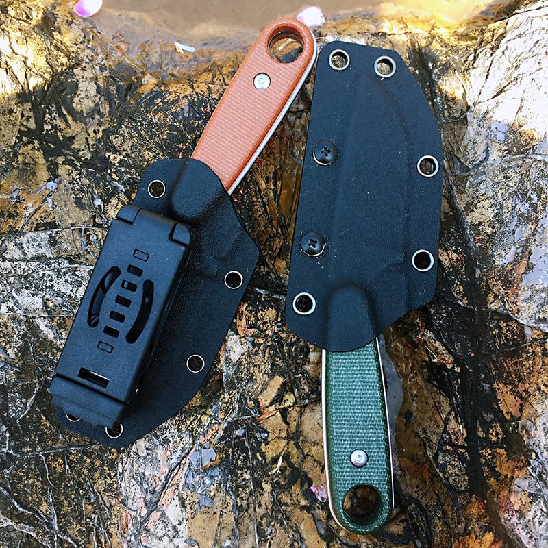 Watchman W204D EDC Fixed Blade Knife 14C28N Blade Steel Micarta Handle with Kydex Sheaths for Outdoor Activities Camping