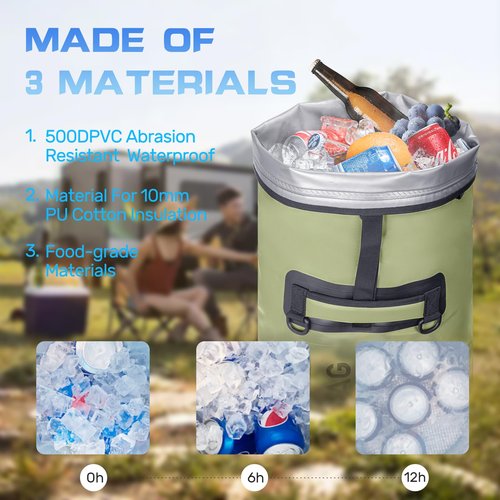 Iculbag Cooler Backpack Insulated Waterproof Leak Proof 48cans Collapsible Larger Backpack Coolers Insulated Leak Proof for Men Women 24 Hours Cooling for Picnic Camping Hiking Beach Travel Kayaking…