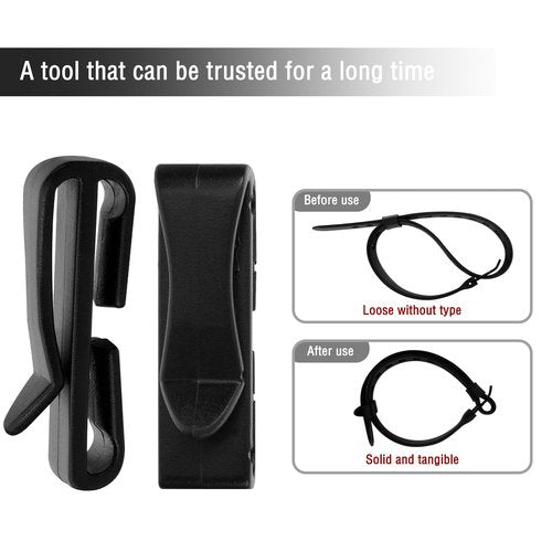 Tlswshsy 20 Pack Snowshoe Strap Clips - 1.51 inch Ski Boot Wraps Buckle - Multipurpose Snowshoes Replacement Clips for Women Men Youth Kids Snowshoe Bindings