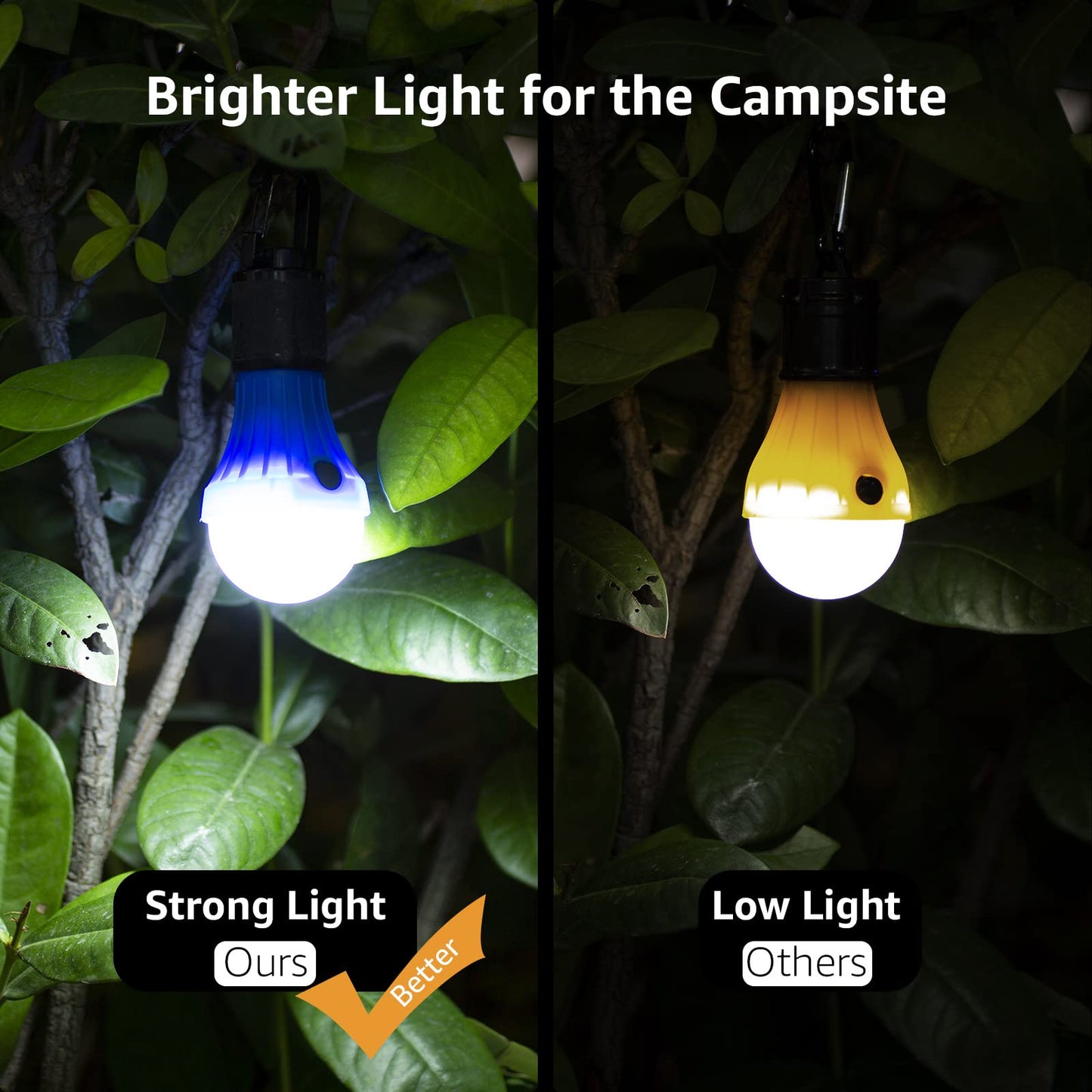 Lepro Bundle - 2 Items: Lepro Vintage Rechargeable LED Camping Lantern & Lepro LED Camping Lantern Hanging Tent Light Bulbs with Clip Hook