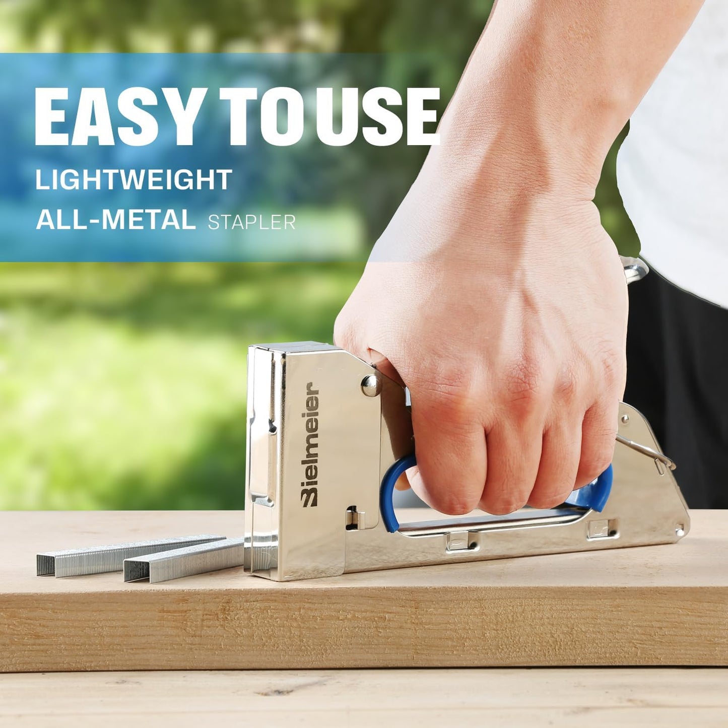 Staple Gun, Light Duty Stapler Kit with 4000 Pcs 5/16 Inch JT21 Staples, All Steel Tacker for General Repairs, Crafts, Upholstery, Decorating, DIY, Grey