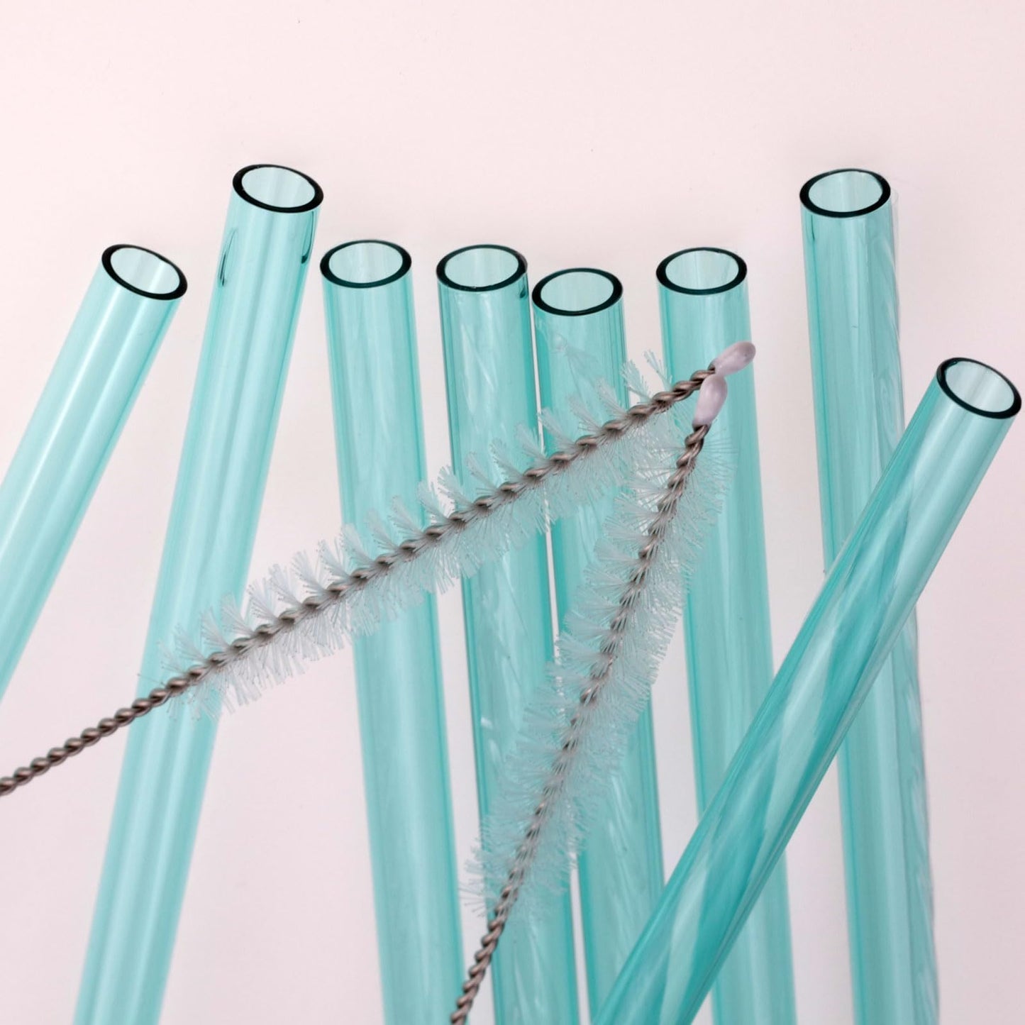 10 Pack (8 Pcs for Stanley Straw with 2Pcs Cleaner Brush), Reusable Drinking Straws for Stanley 40 oz & 30 oz,12 Inch Plastic Replacement Straws, Compatible with Stanley Quencher & FlowState, Green