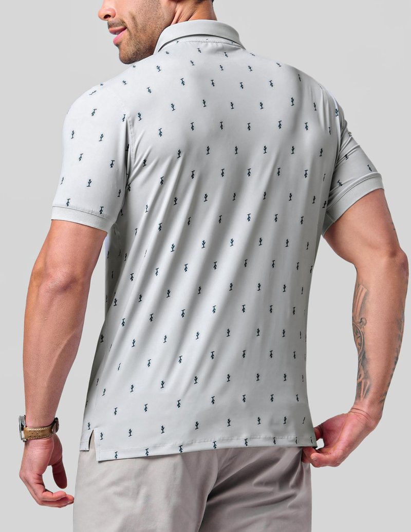 3-Pack Men's Golf Polo Shirts Short Sleeve, Dry Fit Performance Moisture Wicking Casual Print Collared T Shirts (Set 9, X-Large)