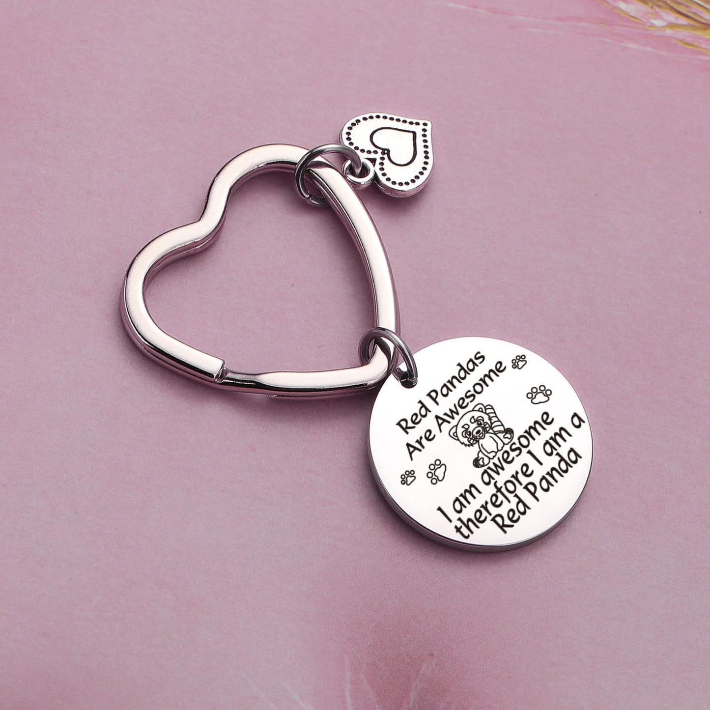 JIUSHUN Red Panda Gifts Red Panda Decor For Red Panda Lover Jewelry Red Panda Charm Gift Red Panda Inspirational Keychain Zookeeper Gift Red Panda Graduation Keychain