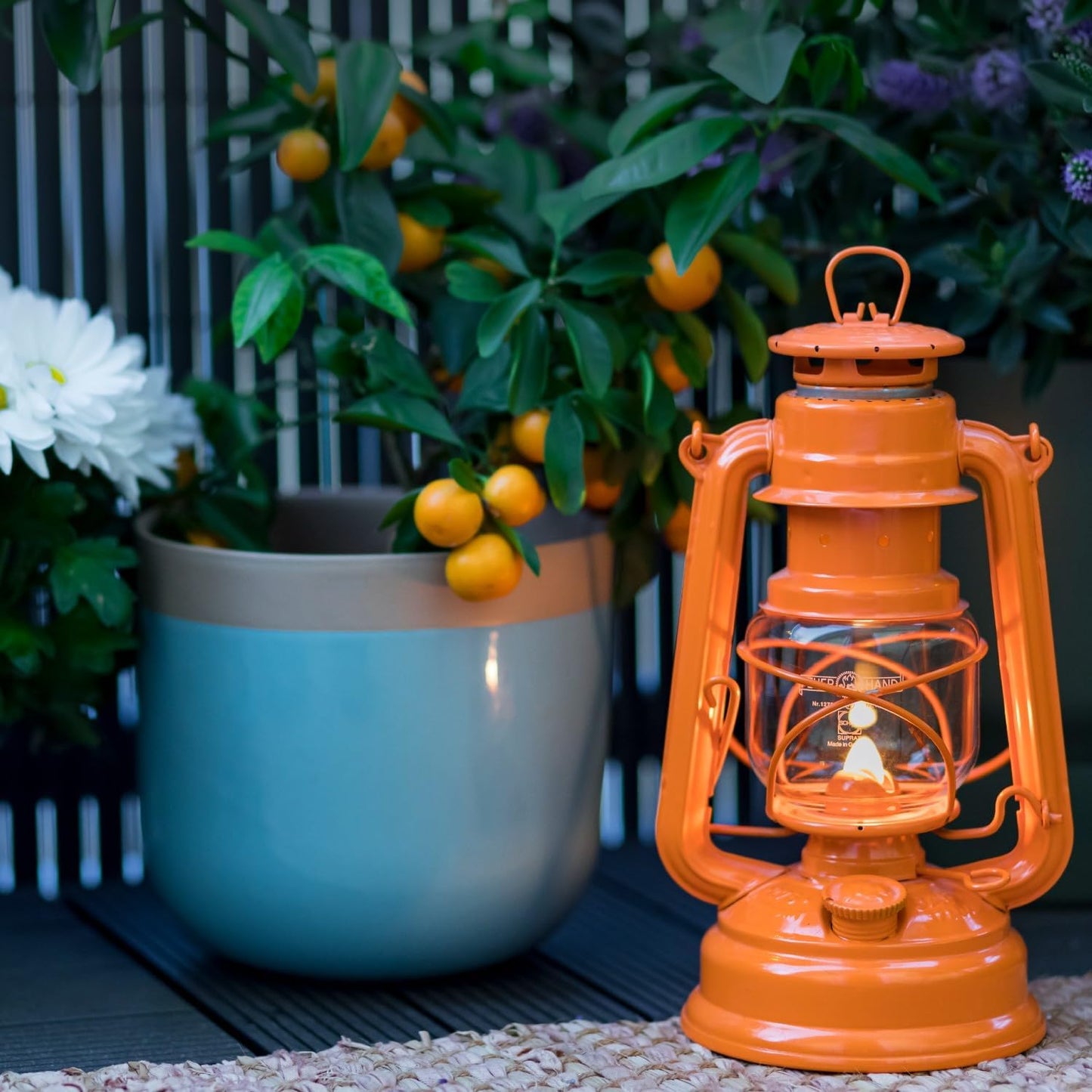 Outdoor Kerosene Fuel Lantern, German Made Weather Resistant Baby Special 276 Galvanized Hurricane Lamp for Camping or Patio, 10 Inches, Bronze