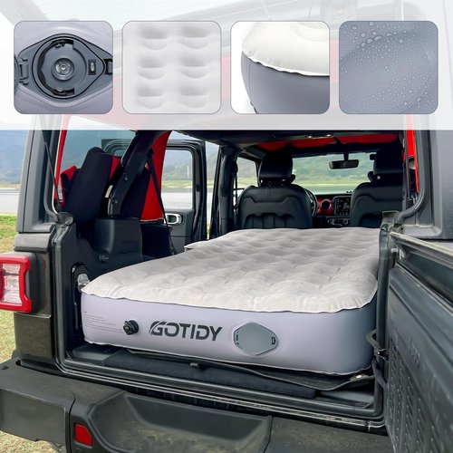 GOTIDY Car Air Mattress with Built in Pump, Car Air Mattress Back Seat SUV, SUV Air Mattress Car Bed Camping for Jeep JK JL JKU JLU Unlimited 4 Door, 10inch Ultra Thick