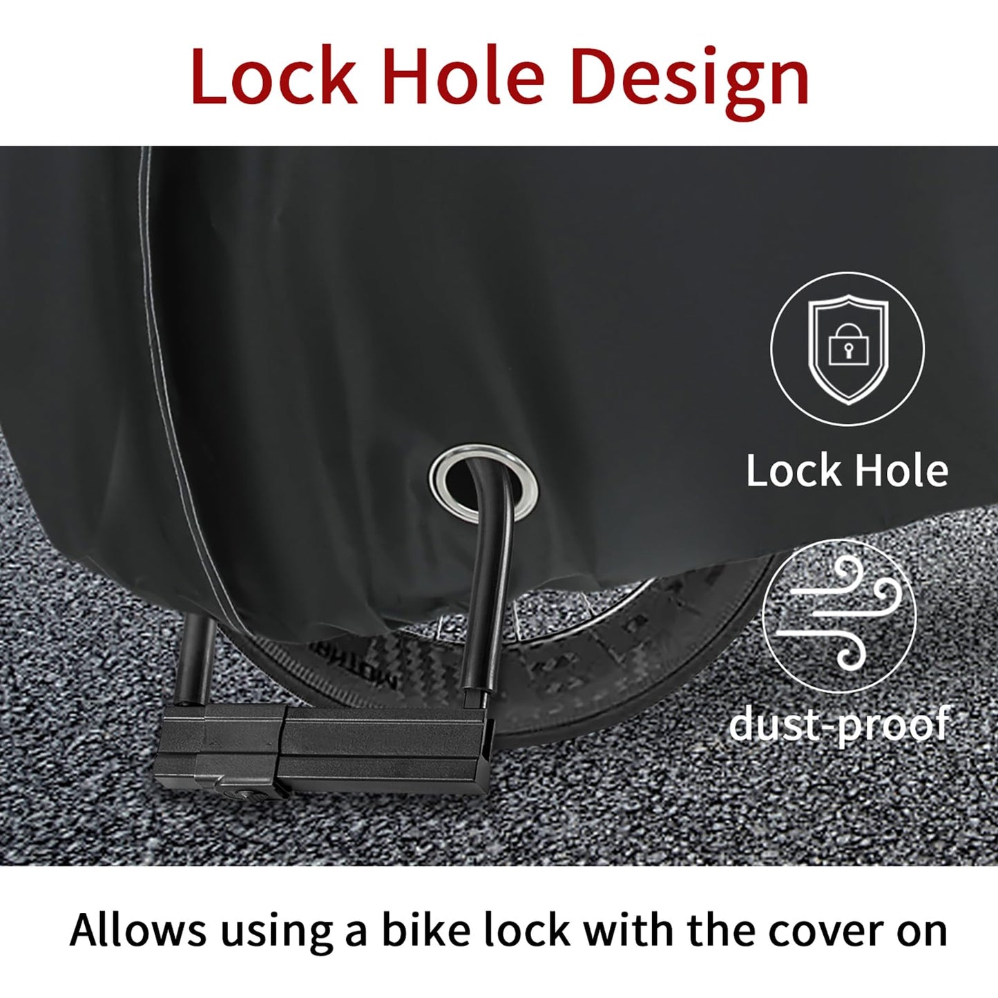 REDRICH Heavy Duty Bike Cover for 1, 2 Bikes, Waterproof Bicycle Cover with Lock Holes, 420D Strong Oxford Outdoor Bike Storage Covers Rain Sun UV Wind Proof Tarp for Mountain Road Electric Bike