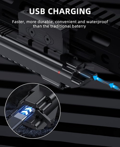 EZshoot 2400 Lumens Rifle Laser Light Combo, Rechargeable Rifle Flashlight Compatible with Picatinny and M-Rail, Tactical Green Light Laser Beam for Rifle with Strobe Mode