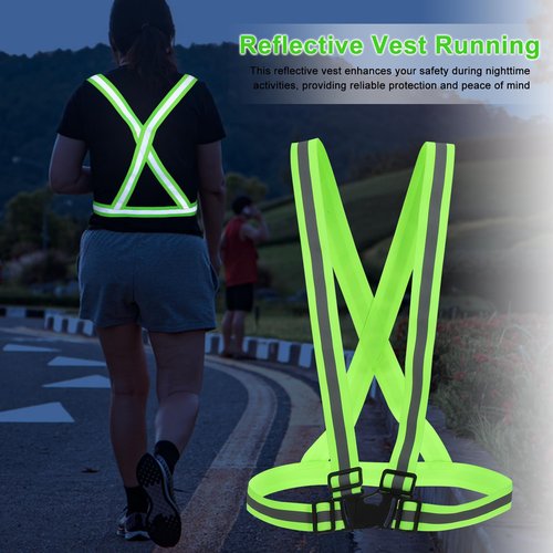 SUPVOX 2 Pcs Reflective Running Gear: Reflective Vest,High Visibility Vest Adjustable Straps for Outdoor Cycling,Walking,Construction Workers
