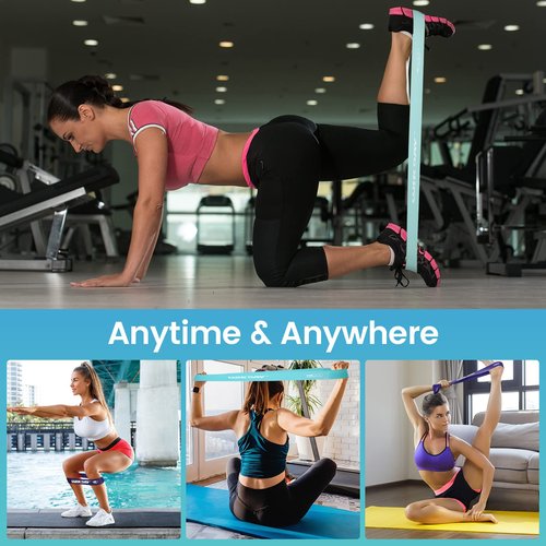 WIKDAY Resistance Bands for Pull Ups with Door Anchor Mini Workout Bands for Exercise Loop Elastic Bands for Body Stretching, Crossfit Training at Home/Gym for Men & Women