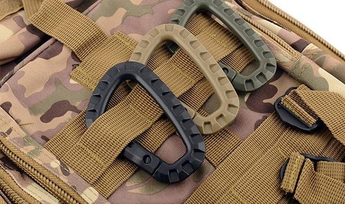 EKLORN 6pcs Plastic Light Weight D-Ring Carabiner Hanging Hook Clip for Backpack Outdoors with Free Cable Organizer