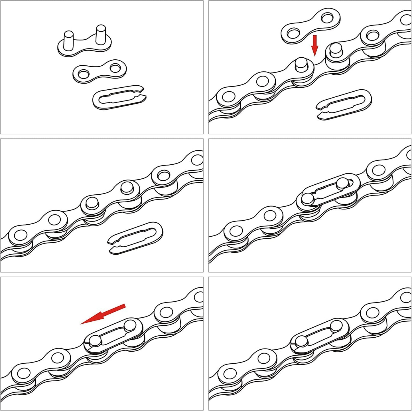 Single-Speed Bike Chain 1/2 x 1/8 Inch, 122 Links (122L, Black, 1)