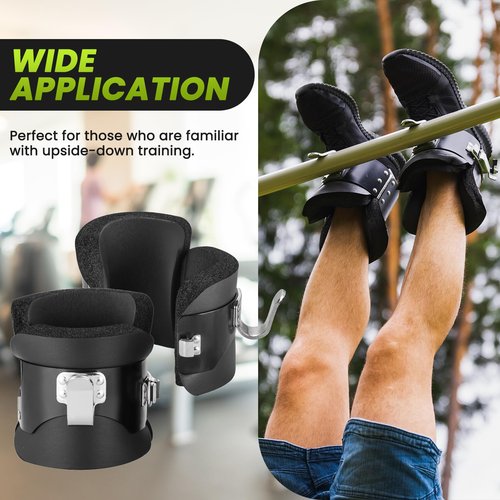AMGSH Gravity Boots Inversion Boots, Gravity Boots Hanging Upside Down with 2 Gravity Hook, Anti Gravity Inversion Boots for Core Gym Fitness Exerciser, Ab Crunch, Abdominal Sit Up, Hooks Bar Therapy