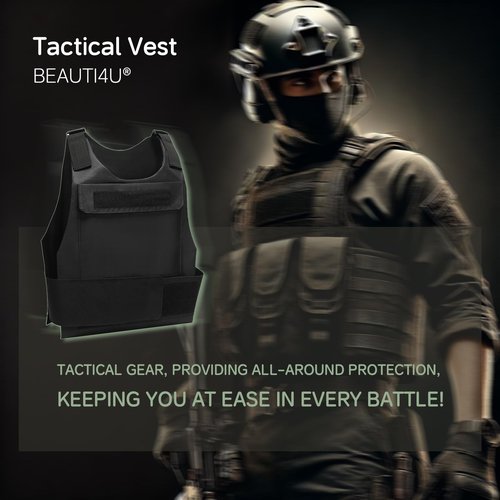 BEAUTI4U DURABLE CORDURA TACTICAL MILITARY VEST FOR MEN - ADJUSTABLE AIRSOFT VEST WITH MULTIFUNCTIONAL POCKETS, IDEAL FOR OUTDOOR TRAINING, HUNTING, AND COSPLAY