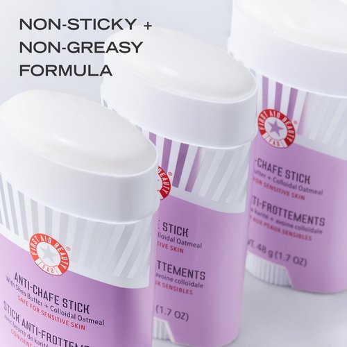 First Aid Beauty - Anti-Chafe Stick with Shea Butter and Colloidal Oatmeal, Clear Sweat-Resistant Chafe Guard Keeps Skin Comfortable for 10K Steps, Safe for Sensitive Skin, Vegan, Cruelty Free, 1.7 oz