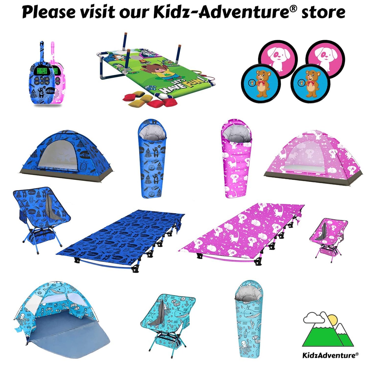 KidzAdventure Ultralight 3 Season Kids Sleeping Bag | 50F- 70F Indoor/Outdoor Sleeping Bag for Boys, Girls, Toddlers and Youth | Ultra Compact, Ideal for Camping and Sleepover